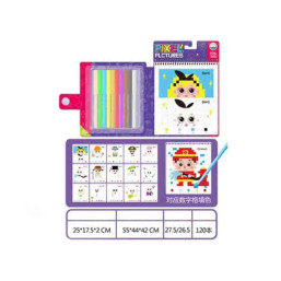 COLOR BOOK OF EDUCATIONAL FIGURES (10 COLOR PENS, 15 CAN BE PAINTED)